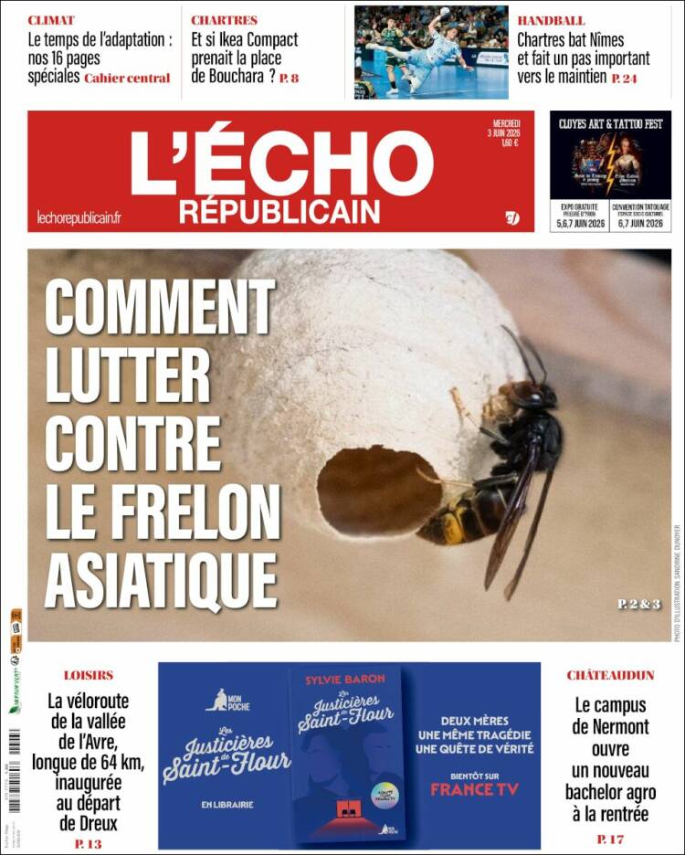 Portada de L'Echo Républicain (Francia)