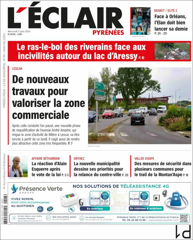Portada de L'Eclair des Pyrénées (Francia)
