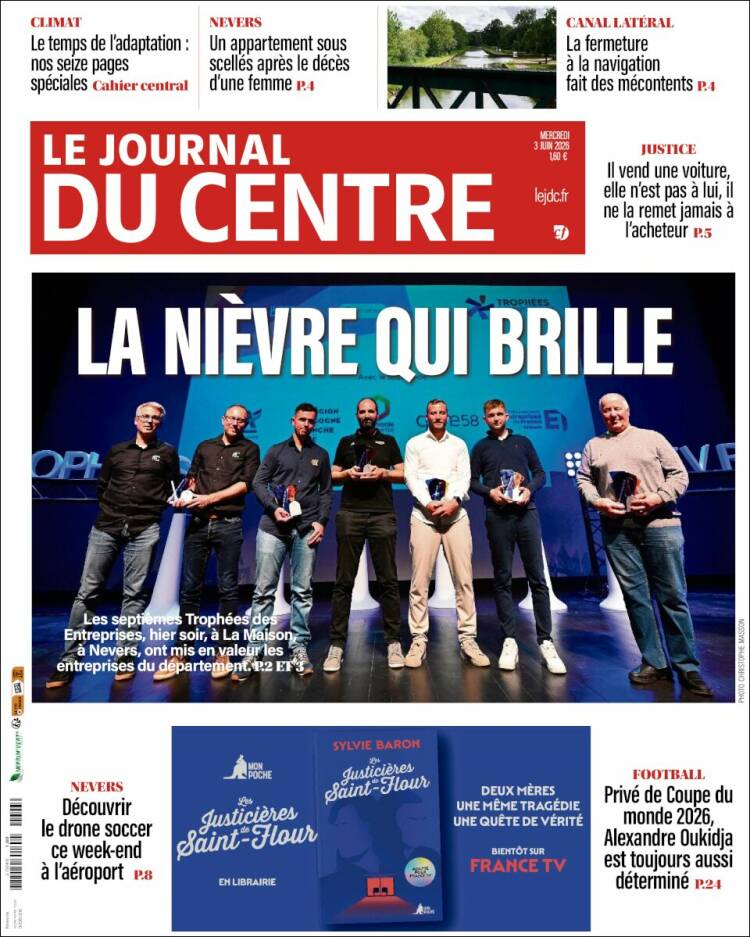 Portada de Le Journal du Centre (Francia)