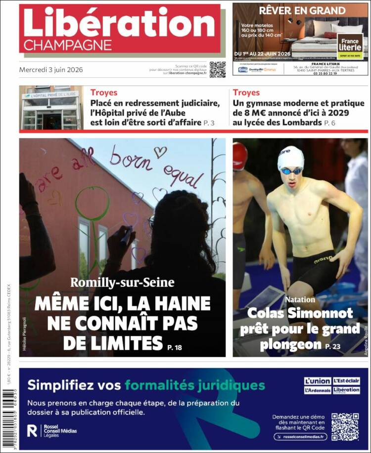 Portada de Libération Champagne (Francia)