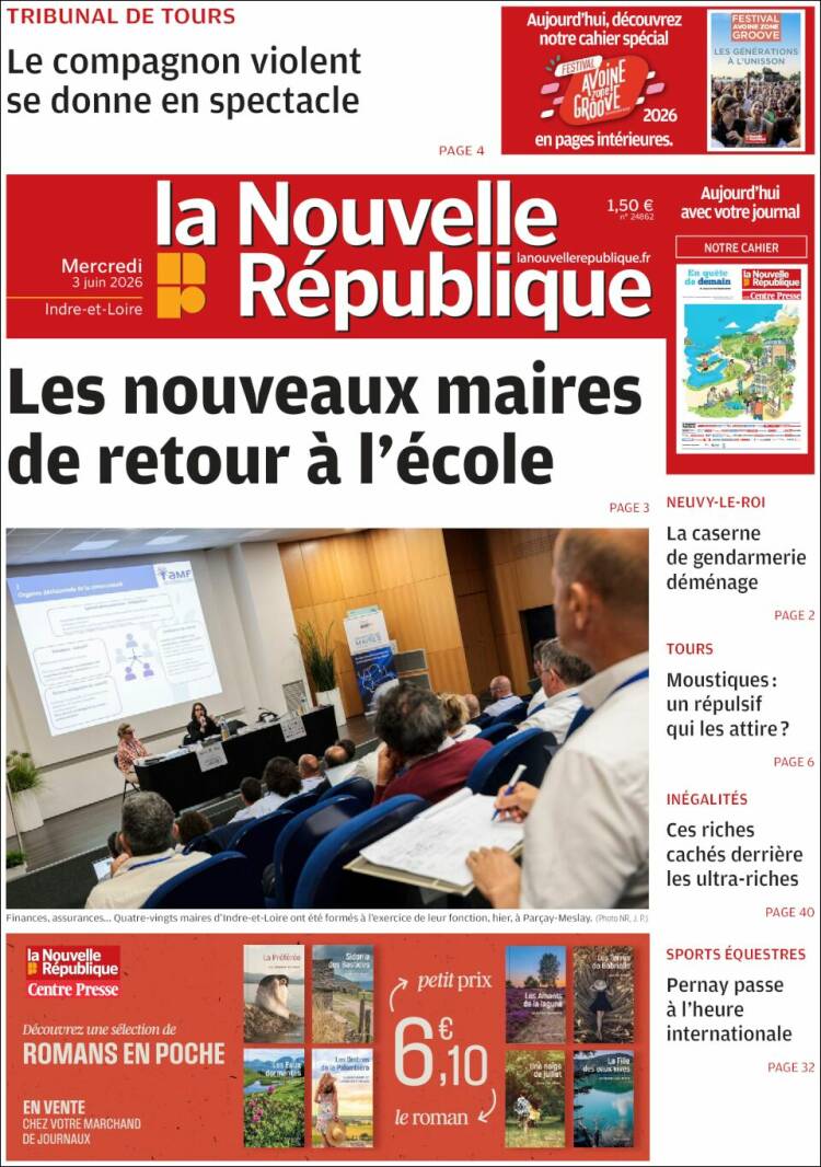 Portada de La Nouvelle Republique (Francia)