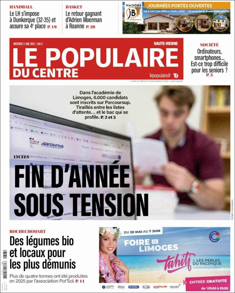 Portada de Le Populaire du Centre (Francia)