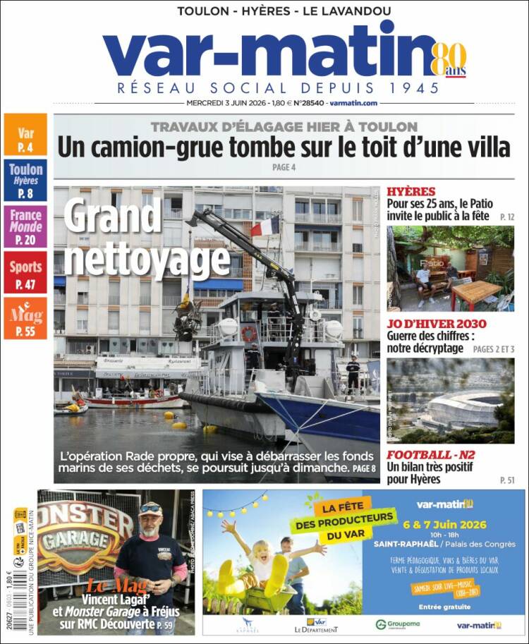 Portada de Var-Matin (Francia)