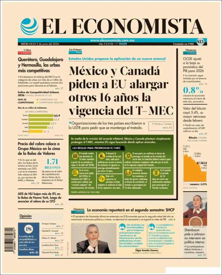 Portada de El Economista (M&eacute;xico)