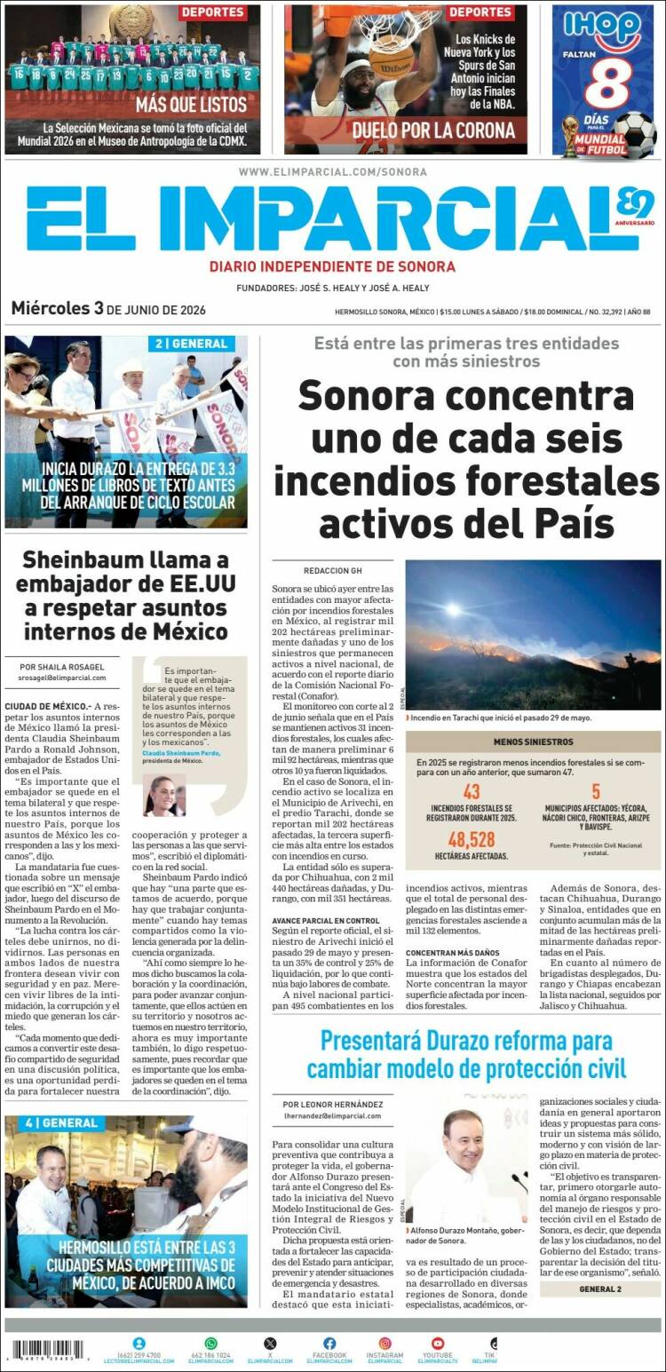 Portada de El Imparcial (M&eacute;xico)