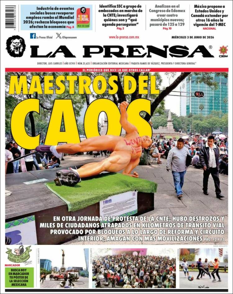 Portada de La Prensa (M&eacute;xico)