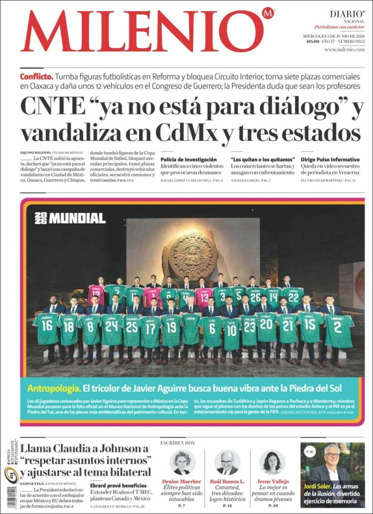 Portada de Milenio (M&eacute;xico)