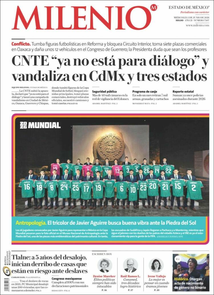 Portada de Milenio - Estado de México (M&eacute;xico)