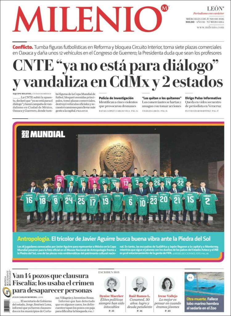 Portada de Milenio de León (M&eacute;xico)