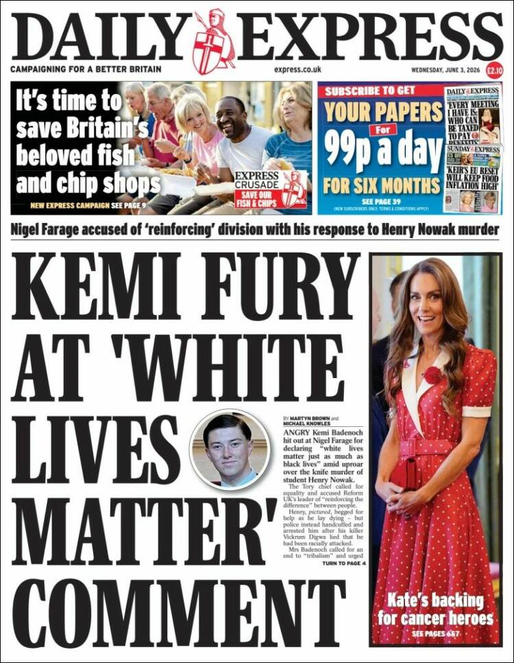 Portada de Daily Express (United Kingdom)