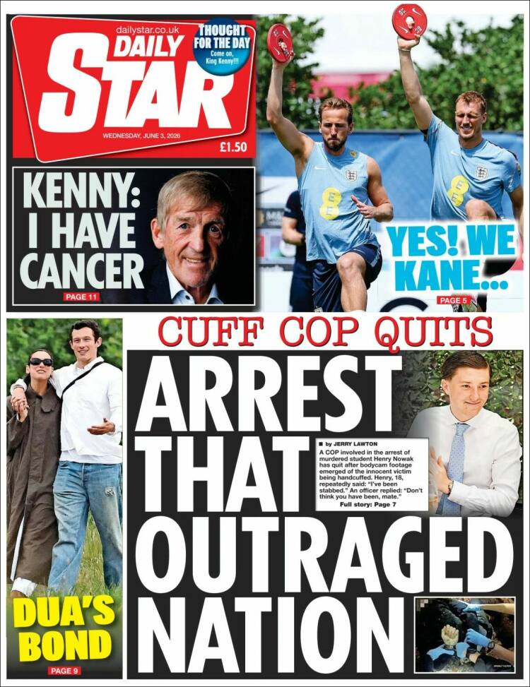 Portada de Daily Star (Reino Unido)