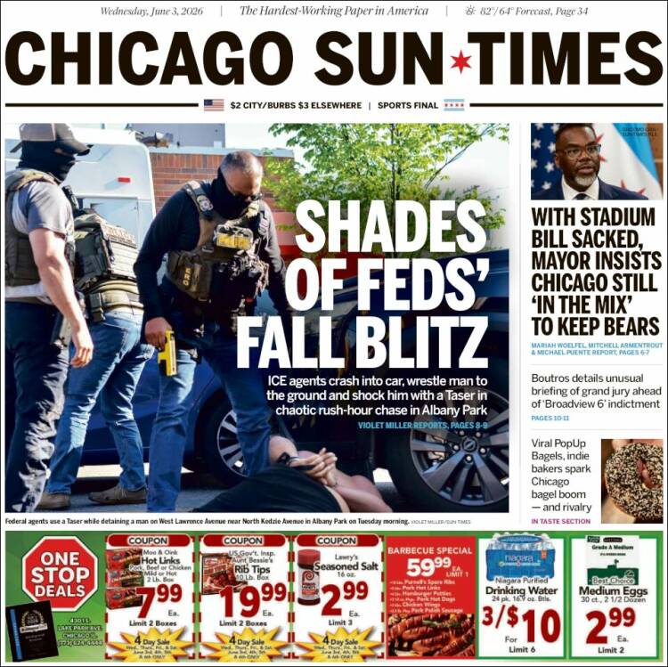 Portada de Chicago Sun-Times (USA)