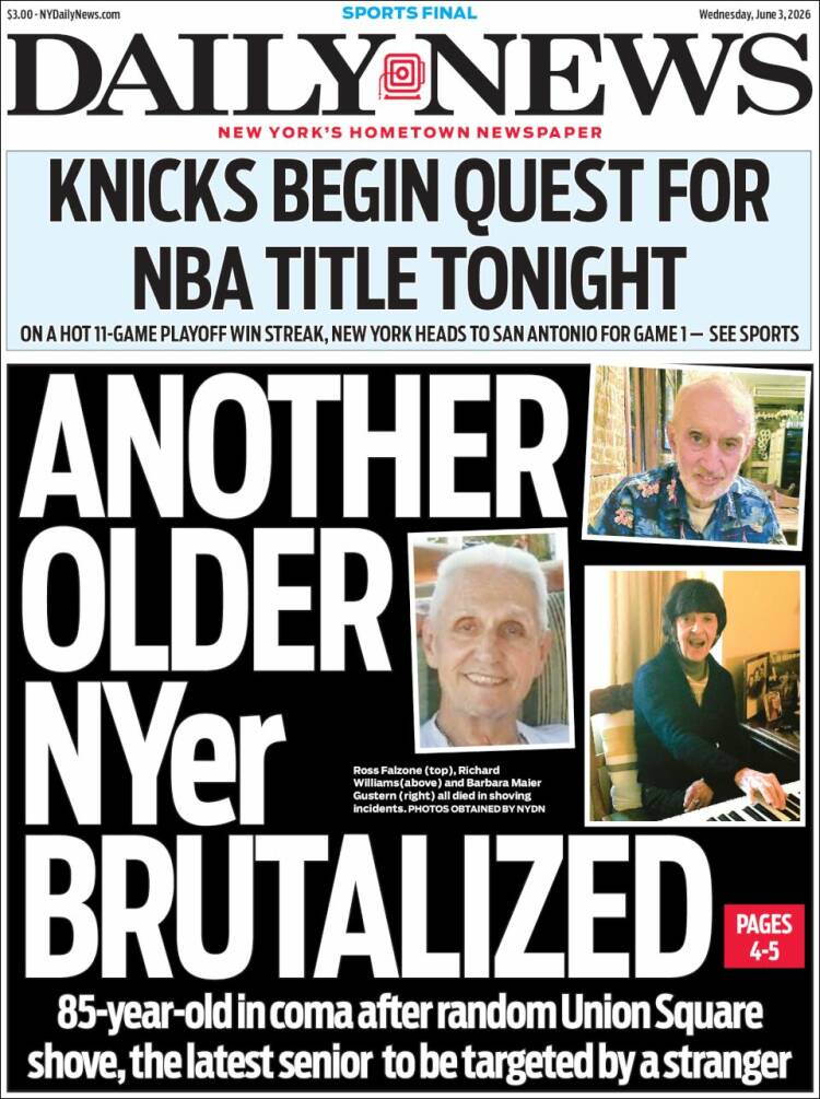 Portada de Daily News - New York (USA)