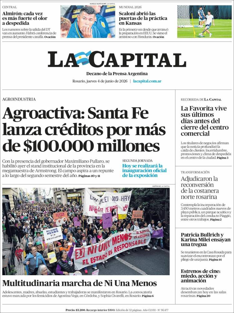 Portada de La Capital - Rosario (Argentina)