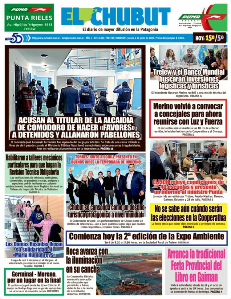 Portada de El Chubut (Argentina)