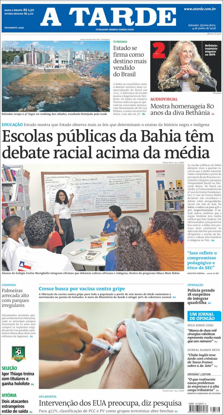 Portada de Diário A Tarde (Brasil)