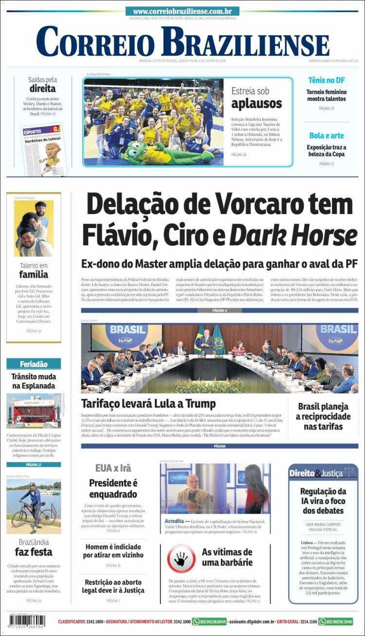 Portada de Correio Braziliense (Brasil)