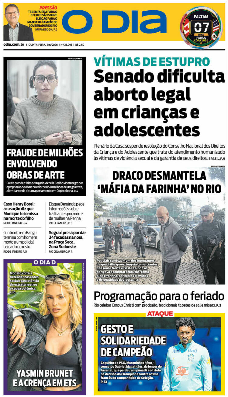 Portada de O Dia (Brasil)