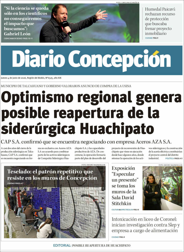 Portada de Diario de Concepción (Chile)