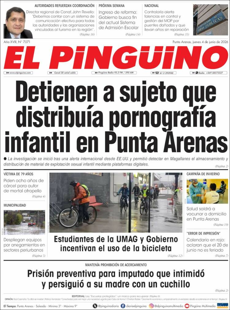 Portada de El Pingüino (Chile)