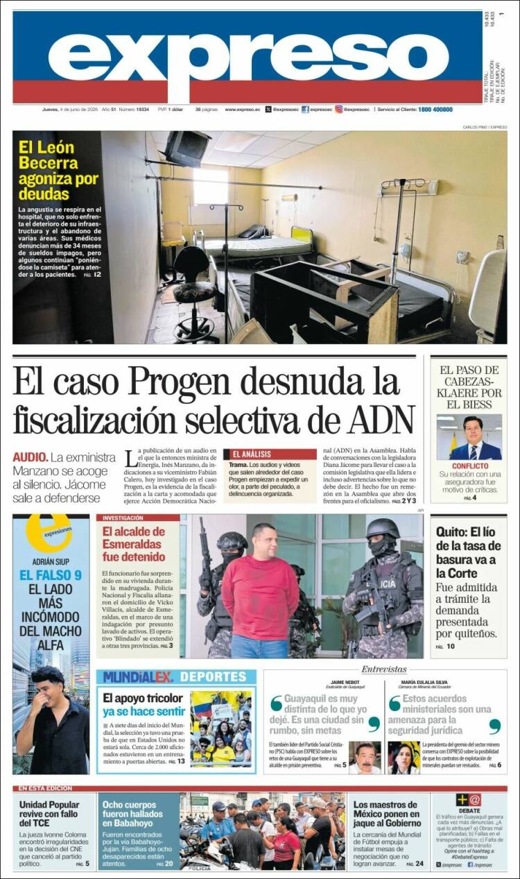 Portada de Expreso (Ecuador)