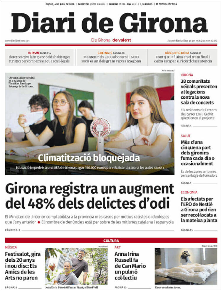 Portada de Diari de Girona (Espa&ntilde;a)