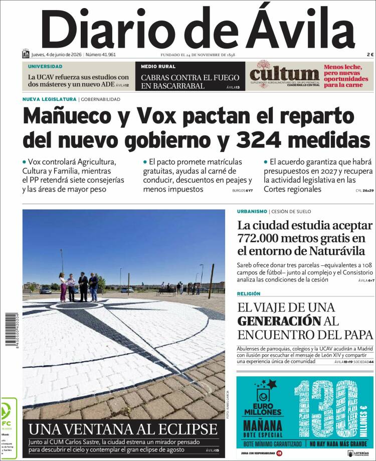 Portada de Diario de Ávila (Espa&ntilde;a)