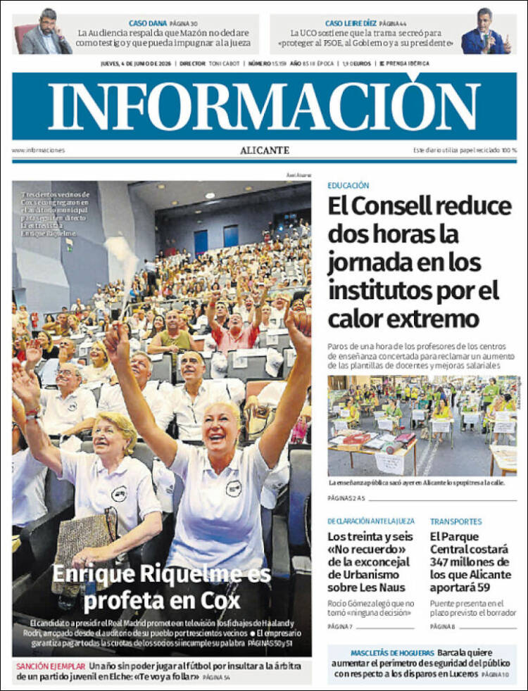 Portada de Diario Información (Espa&ntilde;a)