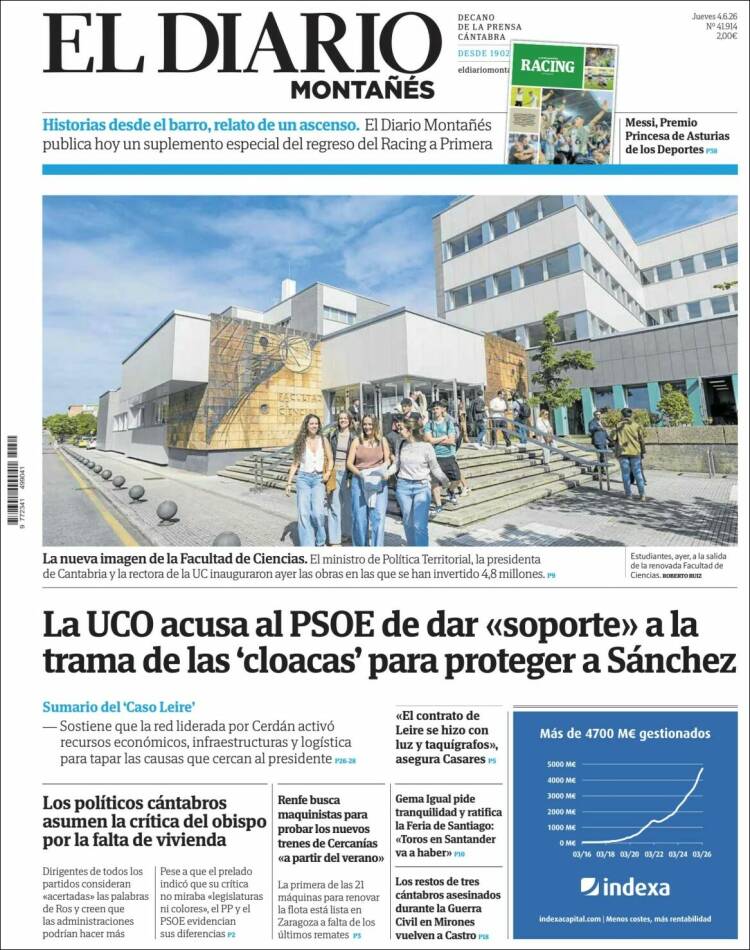Portada de El Diario Montañés (Espa&ntilde;a)