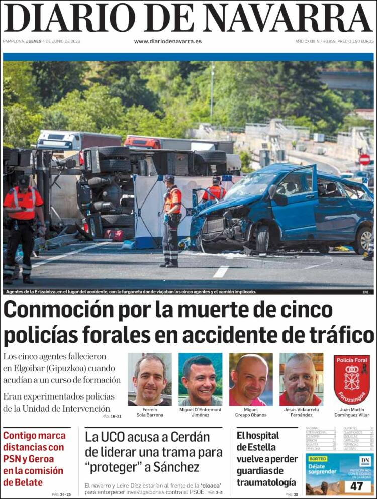 Portada de Diario de Navarra (Espa&ntilde;a)