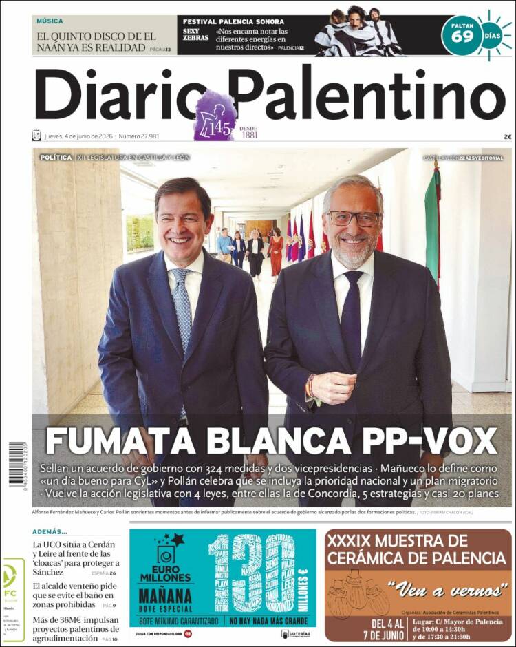 Portada de Diario Palentino (Espa&ntilde;a)