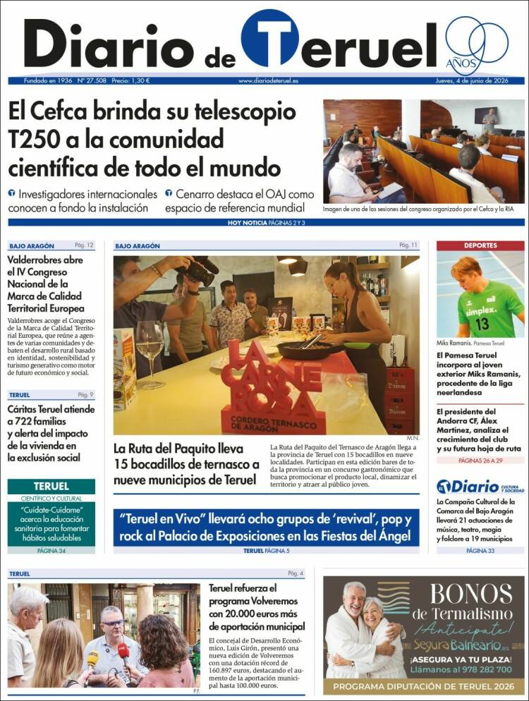 Portada de Diario de Teruel (Espa&ntilde;a)