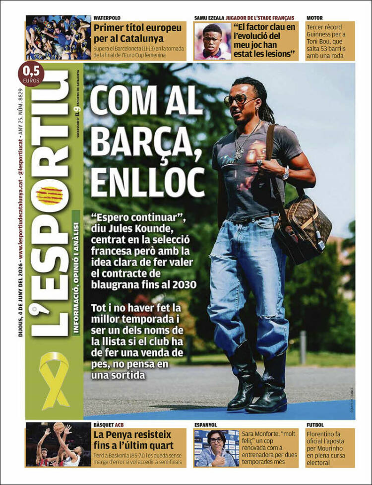 Portada de L'Esportiu (Espa&ntilde;a)