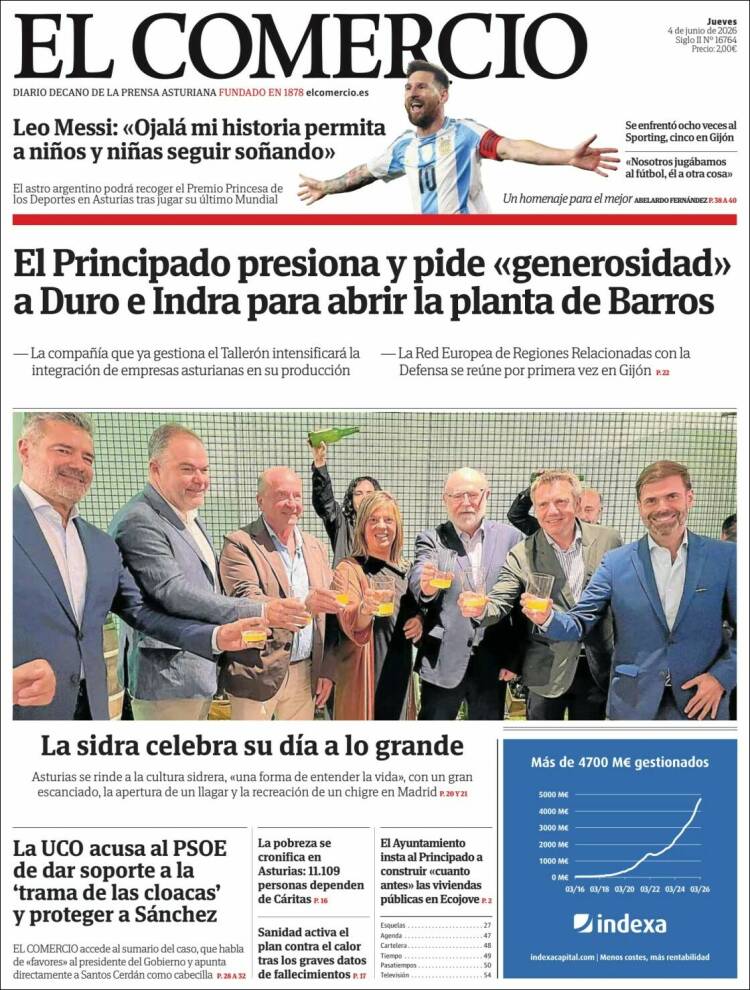 Portada de El Comercio - Gijón (Espa&ntilde;a)
