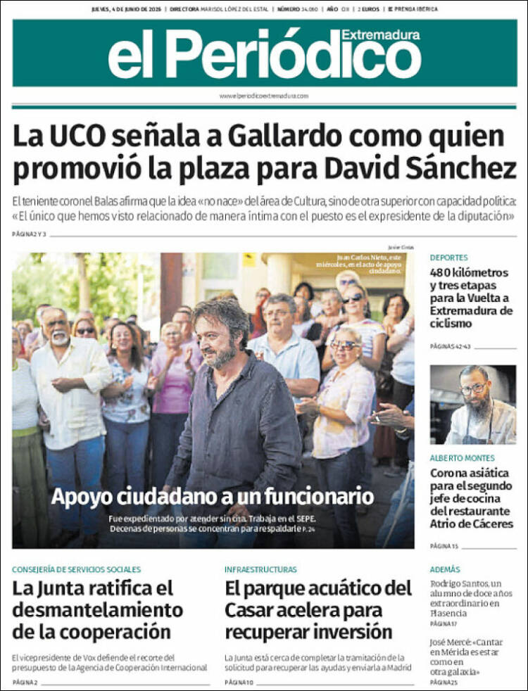 Portada de El Periódico de Extremadura (Espa&ntilde;a)