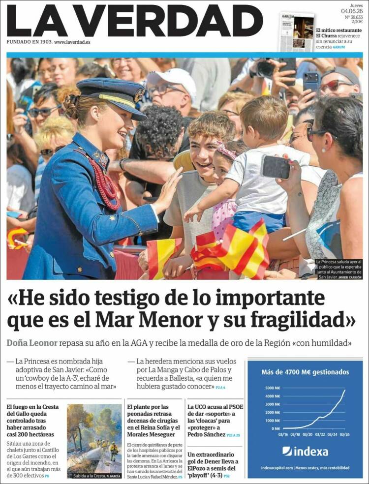Portada de La Verdad de Murcia (Espa&ntilde;a)