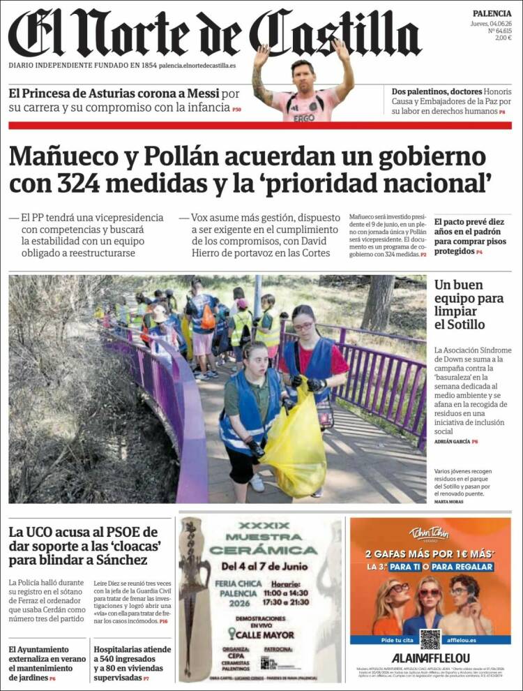 Portada de Norte de Castilla - Palencia (Espa&ntilde;a)