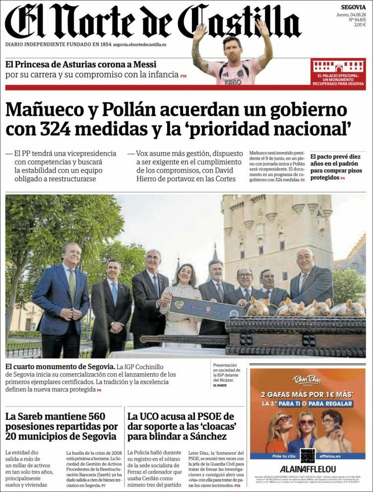 Portada de Norte de Castilla - Segovia (Espa&ntilde;a)