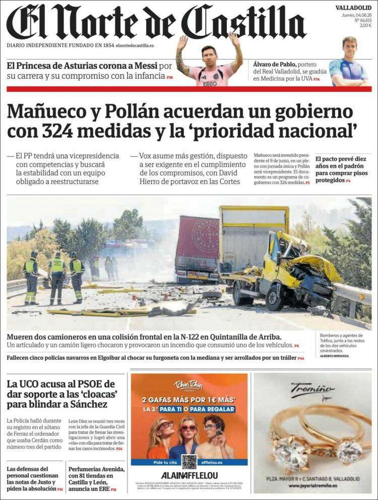 Portada de Norte de Castilla - Valladolid (Espa&ntilde;a)