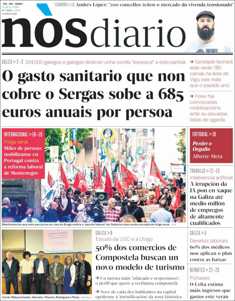 Portada de Nòs Diario (Espa&ntilde;a)