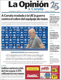 Portada de La Opinión de A Coruña (Espa&ntilde;a)
