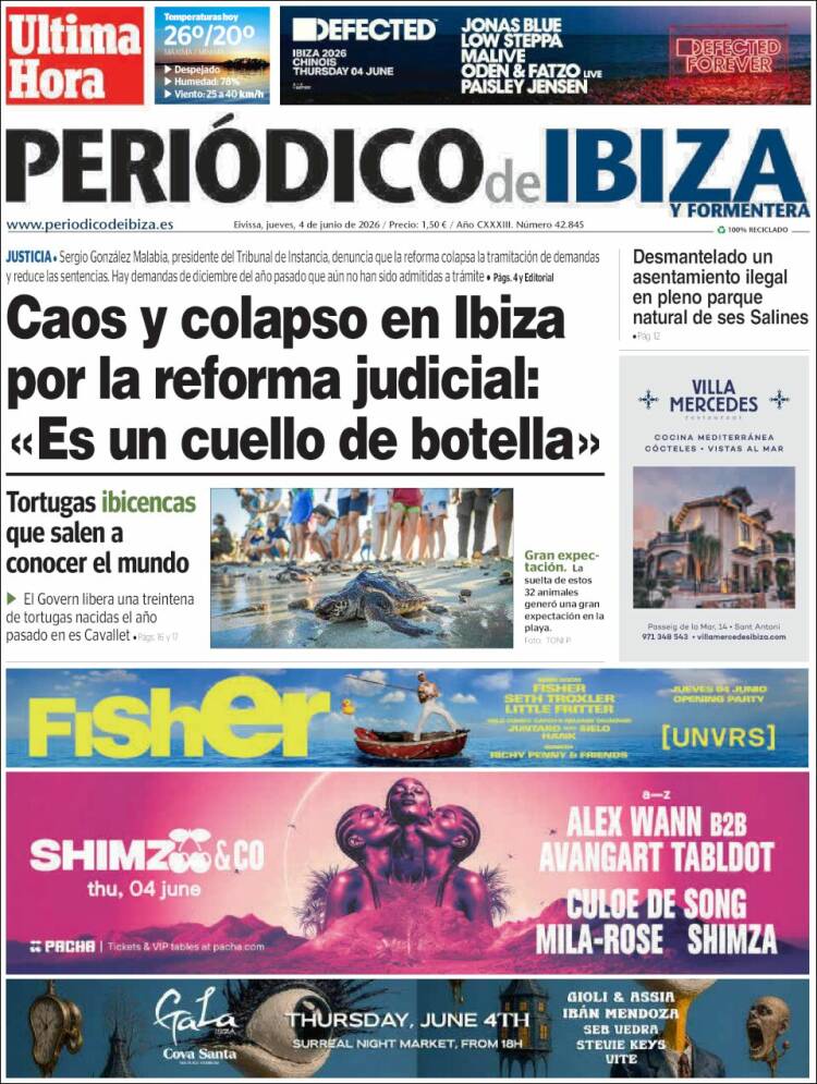 Portada de Periódico de Ibiza (Espa&ntilde;a)