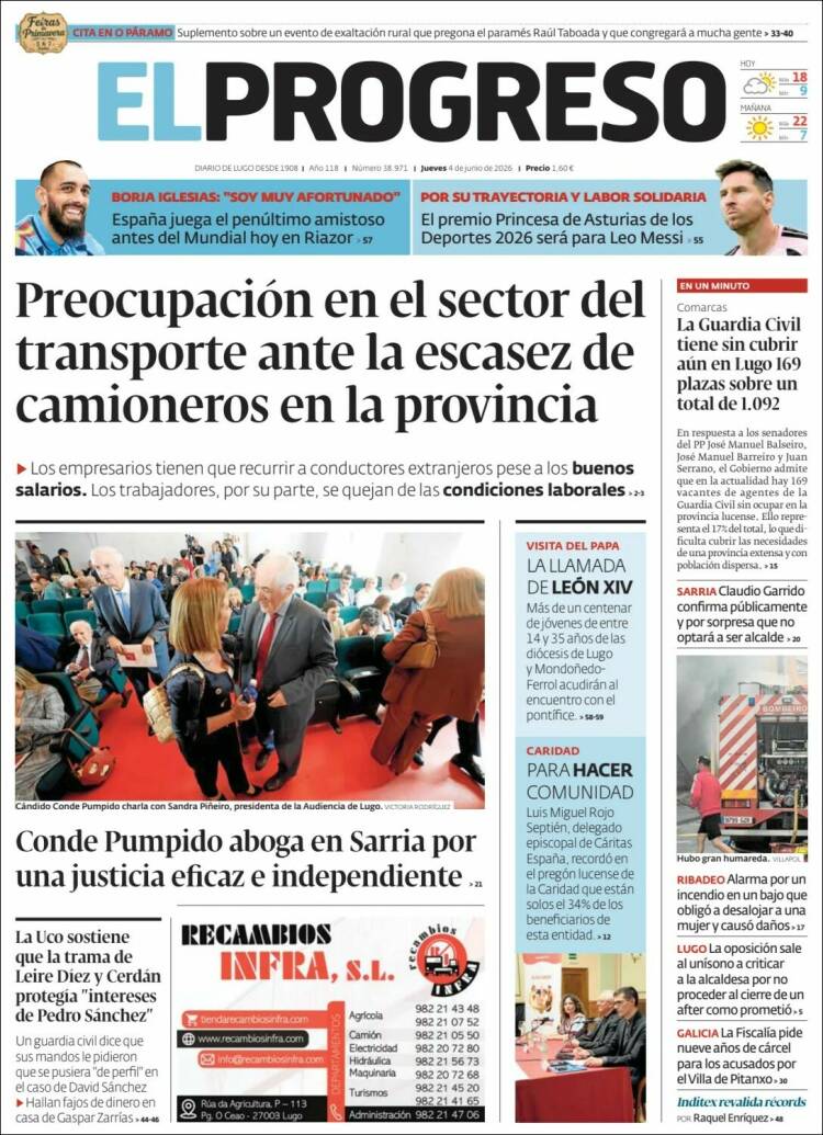 Portada de El Progreso (Espa&ntilde;a)