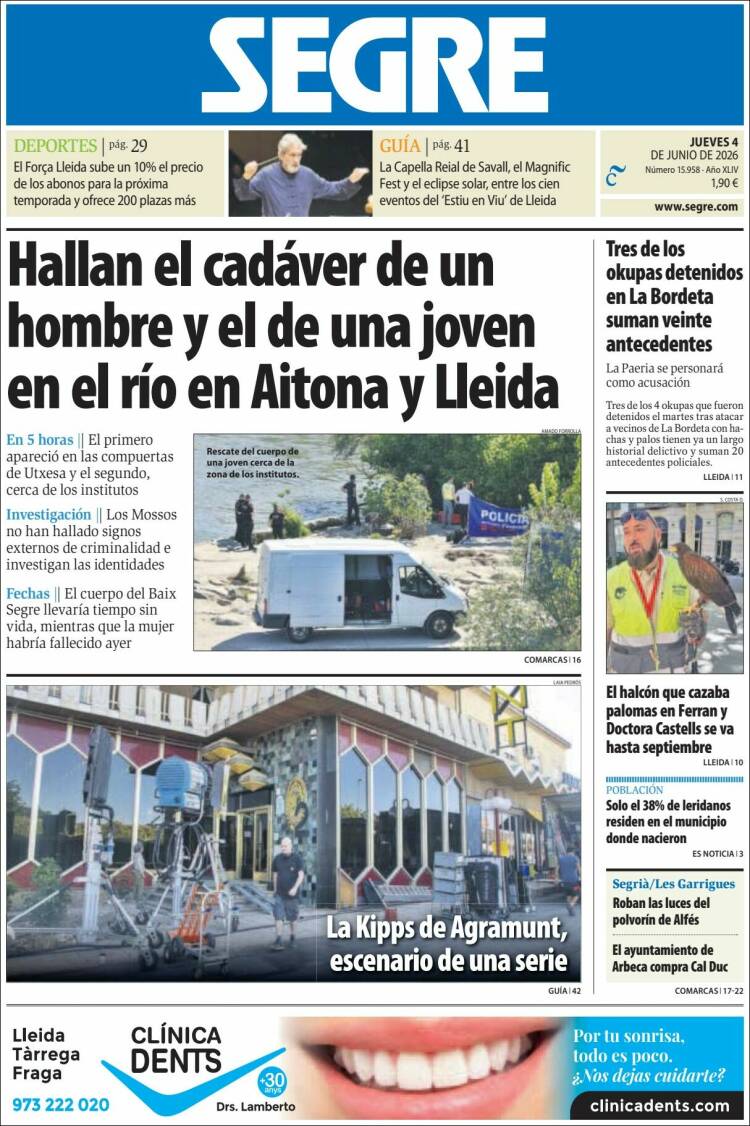 Portada de Segre  (Espa&ntilde;a)