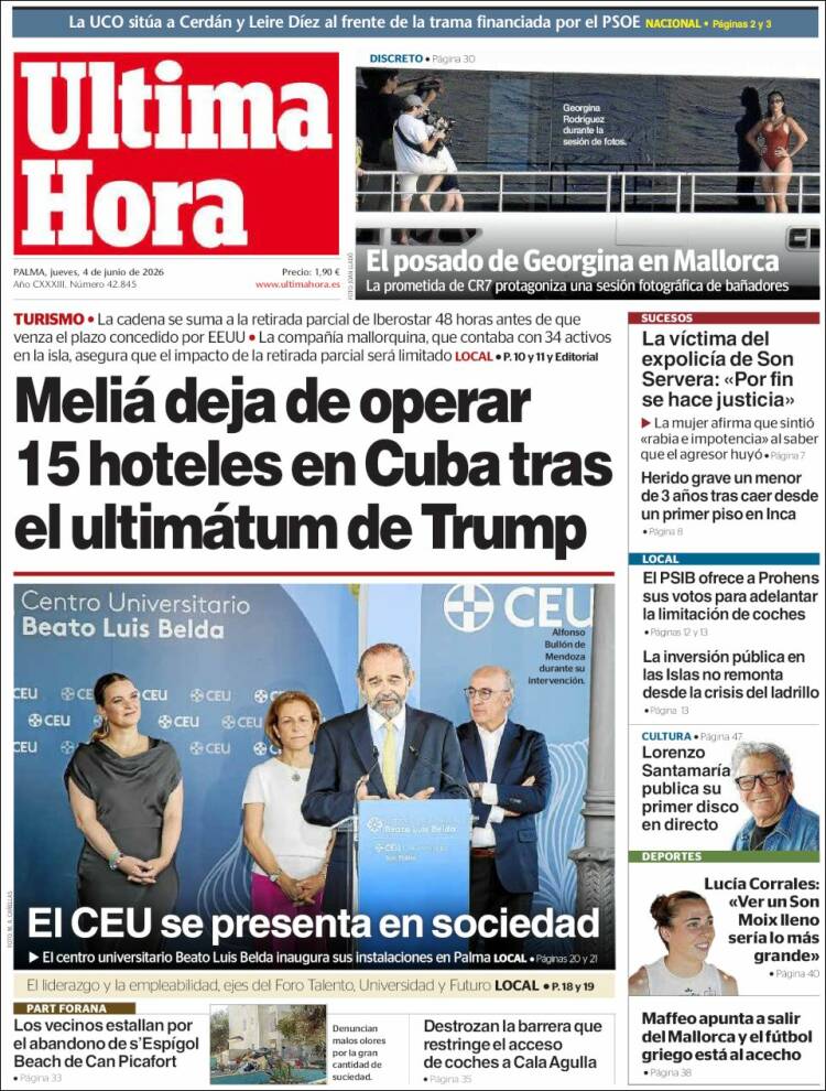 Portada de Última Hora (Espa&ntilde;a)