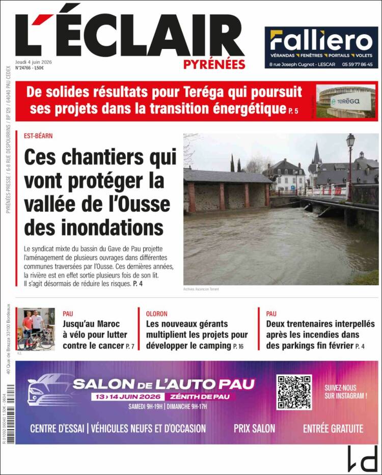 Portada de L'Eclair des Pyrénées (Francia)
