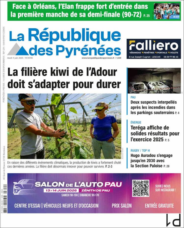 Portada de La République des Pyrénées (Francia)