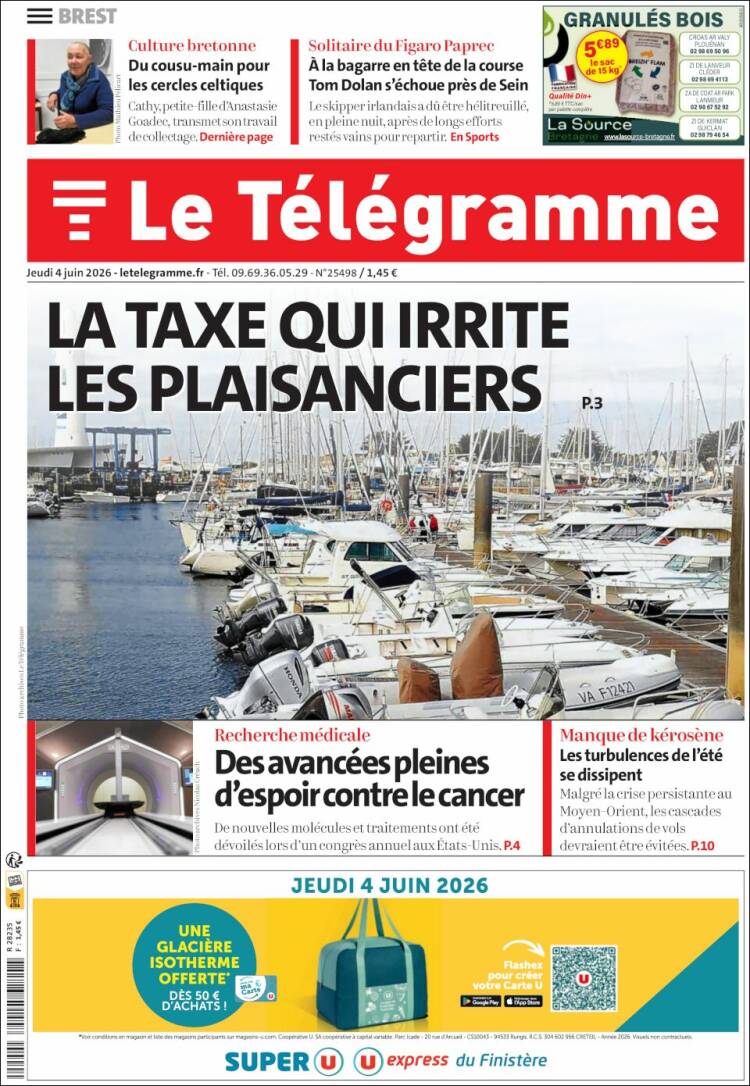 Portada de Télégramme (Francia)