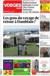 Portada de Vosges Matin (Francia)