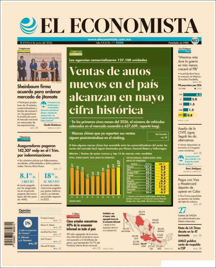 Portada de El Economista (M&eacute;xico)
